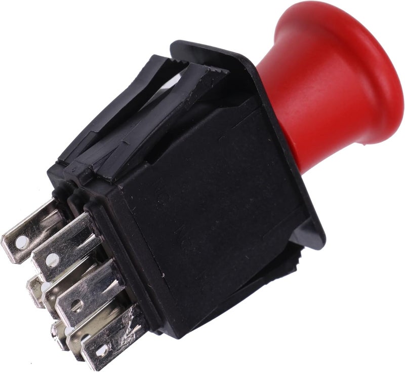 Demfec 8 Terminals 10 AMP Clutch PTO Switch Compatible with Bobcat Jacobsen Dixie Chopper Most Units 2721505 4174684 500016 430-528 Rotary 110-9657A Delta 6204-322 MTD 725-07534 Red - Image 1